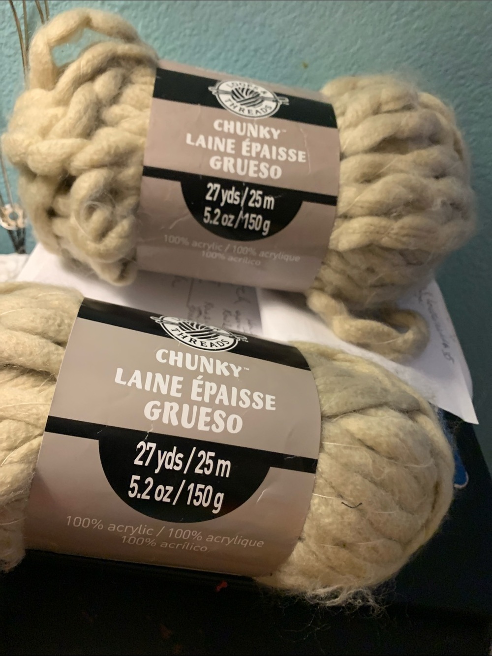 2- Skeins Bundles Loops & Threads Chunky Yarn in Light Beige - Picture 7 of 7